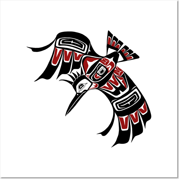 Tlingit style Kingfisher, PNW design Wall Art by Featherlady Studio